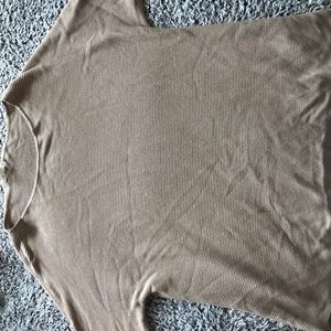 light brown half-sleeve sweater